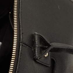 Furla Black Leather Top Zip Tote
