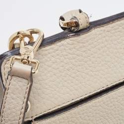 Pre Owned Furla Beige Leather Like Top Handle Bag