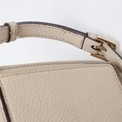 Pre Owned Furla Beige Leather Like Top Handle Bag