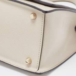 Pre Owned Furla Beige Leather Like Top Handle Bag