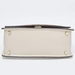 Pre Owned Furla Beige Leather Like Top Handle Bag