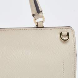 Pre Owned Furla Beige Leather Like Top Handle Bag