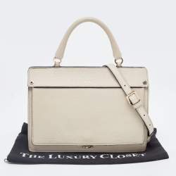Pre Owned Furla Beige Leather Like Top Handle Bag