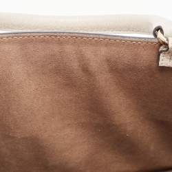 Pre Owned Furla Beige Leather Like Top Handle Bag