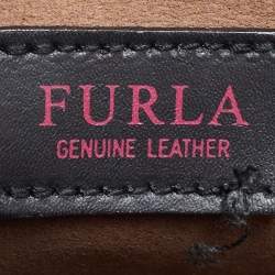 Pre Owned Furla Beige Leather Like Top Handle Bag