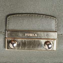 Pre Owned Furla Green Leather Mini Metropolis Crossbody Bag