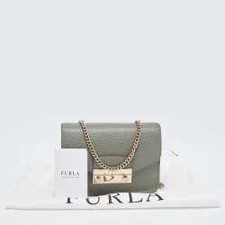 Pre Owned Furla Green Leather Mini Metropolis Crossbody Bag