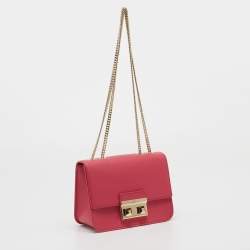 Furla Fuchsia Leather Mini Metropolis Crossbody Bag