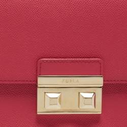 Furla Fuchsia Leather Mini Metropolis Crossbody Bag