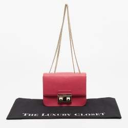 Furla Fuchsia Leather Mini Metropolis Crossbody Bag