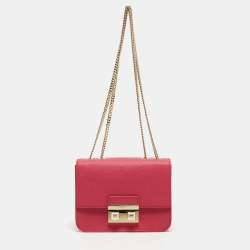 Furla Fuchsia Leather Mini Metropolis Crossbody Bag