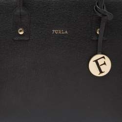 Pre Owned Furla Black Leather Linda Tote