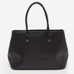 Pre Owned Furla Black Leather Linda Tote