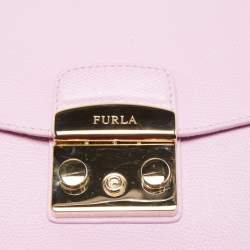 Pre Owned Furla Pink Leather Metropolis Crossbody Bag