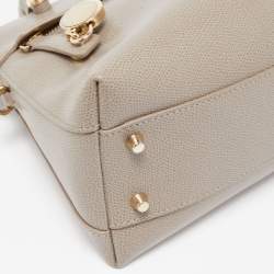 Furla Taupe Leather Piper Dome Satchel