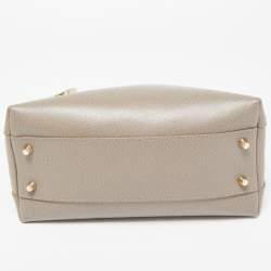 Furla Taupe Leather Piper Dome Satchel