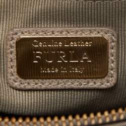 Furla Taupe Leather Piper Dome Satchel