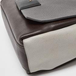 Pre Owned Furla Tri Color Leather Meridienne Crossbody Bag