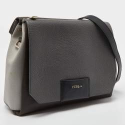 Pre Owned Furla Tri Color Leather Meridienne Crossbody Bag