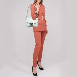 Pre Owned Furla Mint Green Leather Metropolis Shoulder Bag