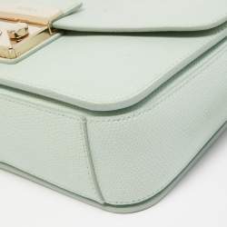 Pre Owned Furla Mint Green Leather Metropolis Shoulder Bag