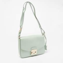 Pre Owned Furla Mint Green Leather Metropolis Shoulder Bag