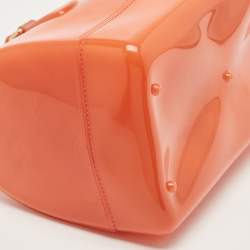 Pre Owned Furla Orange Rubber Medium Candy Satchel