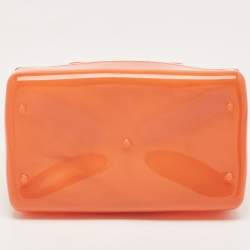 Pre Owned Furla Orange Rubber Medium Candy Satchel