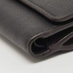 Pre Owned Furla Black Leather Logo French Wallet
