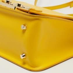 Pre Owned Furla Yellow Leather Metropolis Shoulder Bag
