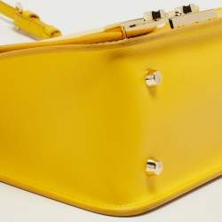 Pre Owned Furla Yellow Leather Metropolis Shoulder Bag