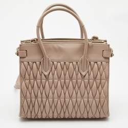 Pre Owned Furla Pink Leather Pin Cometa Tote