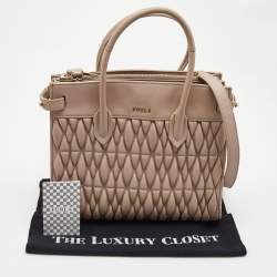 Pre Owned Furla Pink Leather Pin Cometa Tote