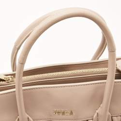 Pre Owned Furla Pink Leather Pin Cometa Tote