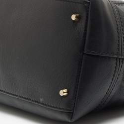 Pre Owned Furla Black Leather Front Pocket Dome Satchel