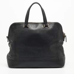 Pre Owned Furla Black Leather Front Pocket Dome Satchel