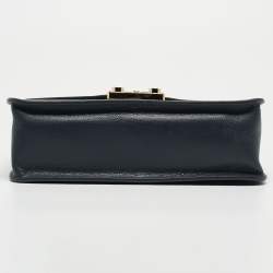 Pre Owned Furla Navy Blue Leather Metropolis S Top Handle Bag