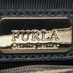 Pre Owned Furla Navy Blue Leather Metropolis S Top Handle Bag