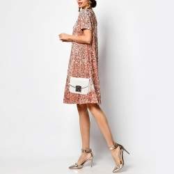 Pre Owned Furla White Leather Mini Metropolis Crossbody Bag