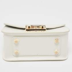 Pre Owned Furla White Leather Mini Metropolis Crossbody Bag
