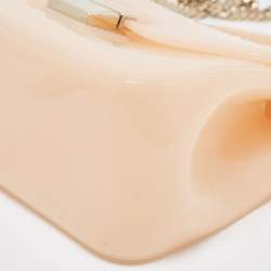 Furla Peach Rubber Candy Flap Top Handle Bag