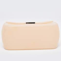 Furla Peach Rubber Candy Flap Top Handle Bag