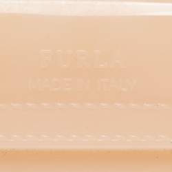 Furla Peach Rubber Candy Flap Top Handle Bag