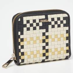 Furla Tri Color Leather Zip Around Wallet