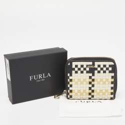 Furla Tri Color Leather Zip Around Wallet