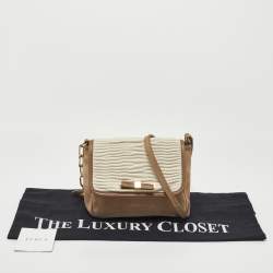 Furla Tri Color Leather Flap Crossbody Bag