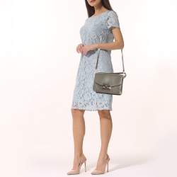 Pre Owned Furla Olive Green Leather Small Metropolis Crossbody Bag