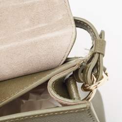 Pre Owned Furla Olive Green Leather Small Metropolis Crossbody Bag