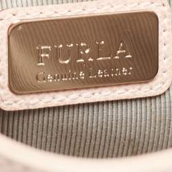 Pre Owned Furla Old Rose Leather Mini Metropolis Crossbody Bag