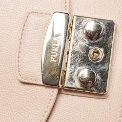 Pre Owned Furla Old Rose Leather Mini Metropolis Crossbody Bag